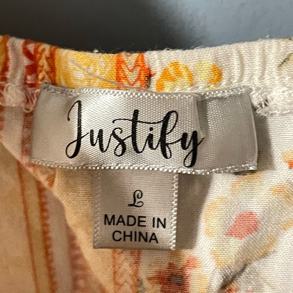 Justify Boho Floral Striped Crochet Maxi Dress - Size L - Picture 4 of 4